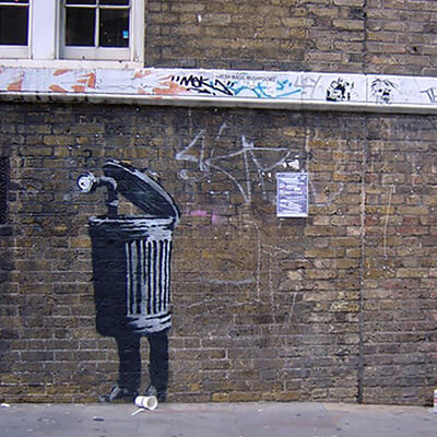 Dustbin spy drink image.