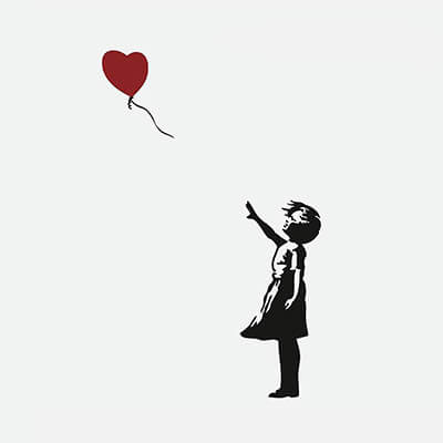 Girl with baloon drink image.